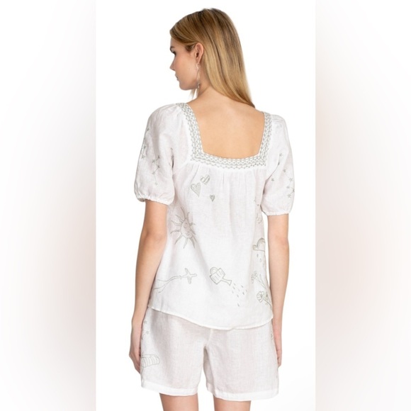 Johnny Was Sovanna Wander top linen lilac - Picture 3 of 13